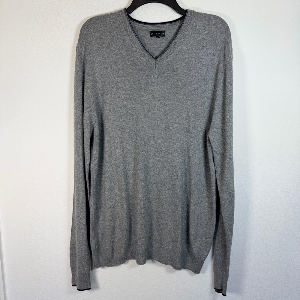 Emi Maglia Men's XL Gray Long Sleeve V-Neck Sweater